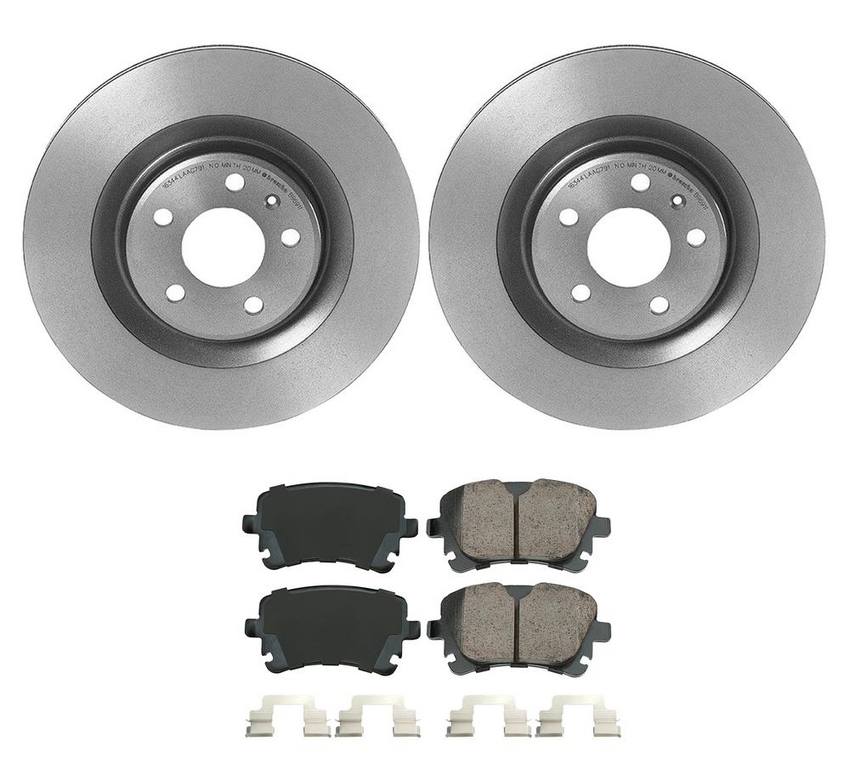 Audi Disc Brake Pad and Rotor Kit - Rear (330mm) (Ceramic) (EURO) 8W0615601E - Akebono Euro Ultra-Premium 4122303KIT